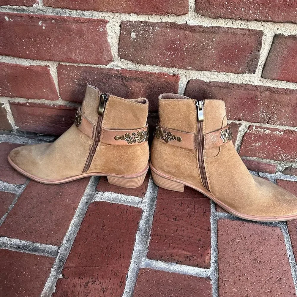 Antelope $239 Demi Leather Ankle Boots Western Zip Womens EU 38 US 7.5-8 NEW